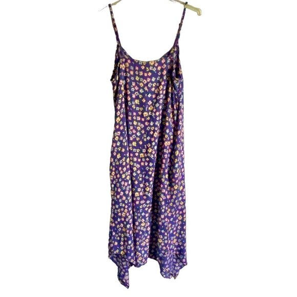 River & Rose Blue Floral Print Midi Dress with Pockets Women's Medium NEW - Picture 4 of 9